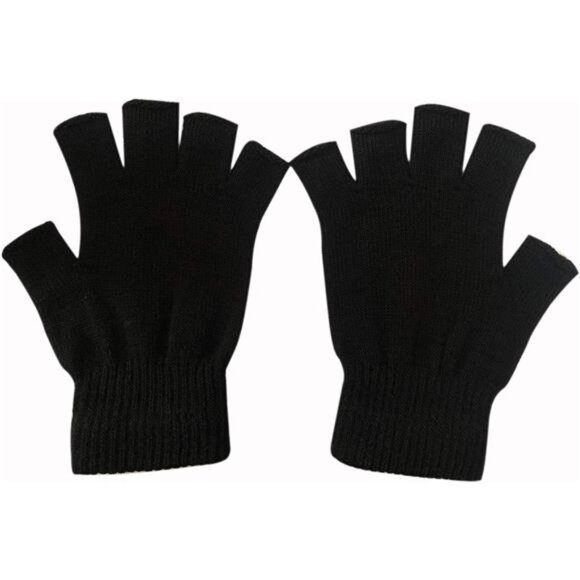 Winter Fingerless Gloves Half Finger Knit Gloves Touchscreen Gloves Warm for Men - Picture 7 of 8